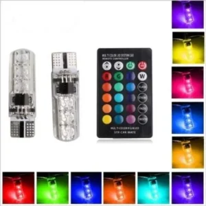 Kozdiko 2 Pcs T10 LED RGB Car Interior Fancy/Parking Remote Control Light Set for Volkswagen Jetta
