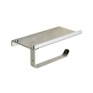Aquieen Stainless Steel Chrome Finish Toilet Paper Holder with Mobile Phone Storage Shelf, FN-L7J4-AGES