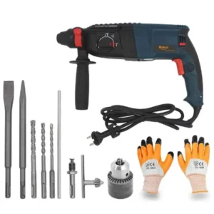 Walkers 1200W 26mm Rotary Hammer Drill Machine with 5 Bits, 13mm Chuck & Gloves, WKFC017