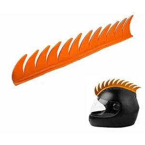 Miwings Cuttable Rubber Mohawk/Spikes Helmet Accessory For All Motorcycles Dirt Bike And Normal Helmets (Orange)