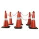 Ladwa 750mm Red & Black PVC Traffic Safety Cone with 6m Chain & 6 Hooks (Pack of 6)