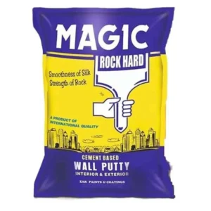 Magic Rock Hard Cement Base Wall Putty | White Cement Powder for Smooth Finish| Interior/Exterior Walls | Wall Putty Powder (1 KG Bag)