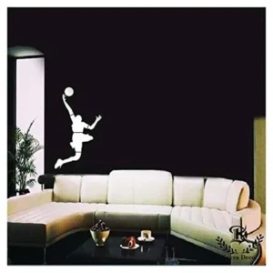 Kayra Decor 16x24 inch PVC Man with Basketball Wall Design Stencil, KHSNT141