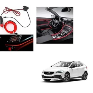 Kozdiko 12V Red Car Interior Decor Neon Strip Light for Volvo V40