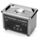 Verilux 0.8 Litre 35W Mini Digital Ultrasonic Cleaner with Digital Timer Basket for Small Silver Metal Parts