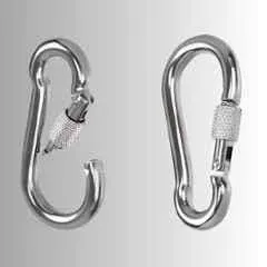 CBPRO 8mm Screw Type Heavy Duty Carabiner Clip Snap Hook (Pack of 4)