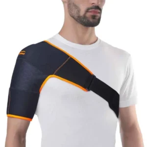Tynor Black & Orange Neoprene Double Lock Shoulder Support, 4040000600, Size: Universal