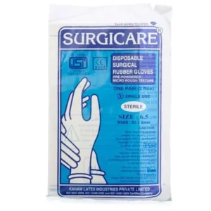 Surgicare Sterile Latex Surgical Gloves, Size: 6 (Pack of 25)