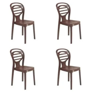 Supreme Oak Globus Brown Chairs (Pack Of 4)