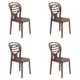 Supreme Oak Globus Brown Chairs (Pack Of 4)