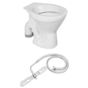Fastgear 220mm Ceramic White Floor Mount S-Trap Western Style Water Closet with Jet Spray