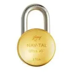 Godrej Nav-Tal Ultra XL-Plus 3 Ton Brass Padlock with 4 Keys, 5100