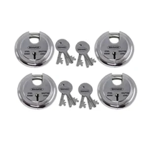 Onmax Steel Shutter Lock with 3 Pcs Keys, SRSL65 (Pack of 4)