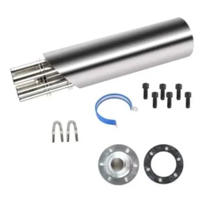 AllExtreme EXEMSL6 51mm Silver Inlet Universal Exhaust Muffler Silencer