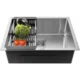 Prestige Stainless Steel 304 Single Bowl Kitchen Sink 24x18x10 inch Chrome Handmade with Waste Pipe, Waste Coupling & Drain Basket