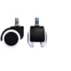 MRC 5 Pcs Black & White Nylon Heavy Duty Wheel & Ring Stem Caster Wheel Set for Chairs